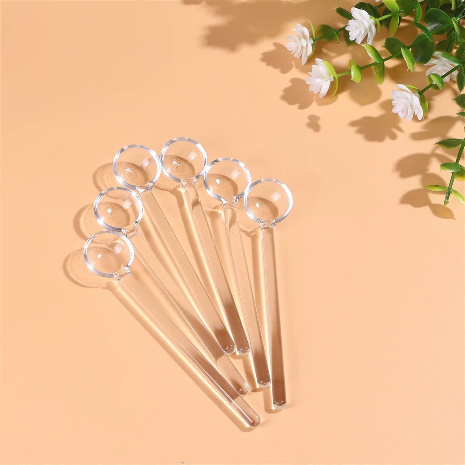 CuillèRe à Café En Verre Cuillère à mélanger en verre, 3 pièces, cuillère à mélanger, à Long manche, for Dessert, sucre, thé, cuillère de service for fête à la maison CuillèRes à Café
