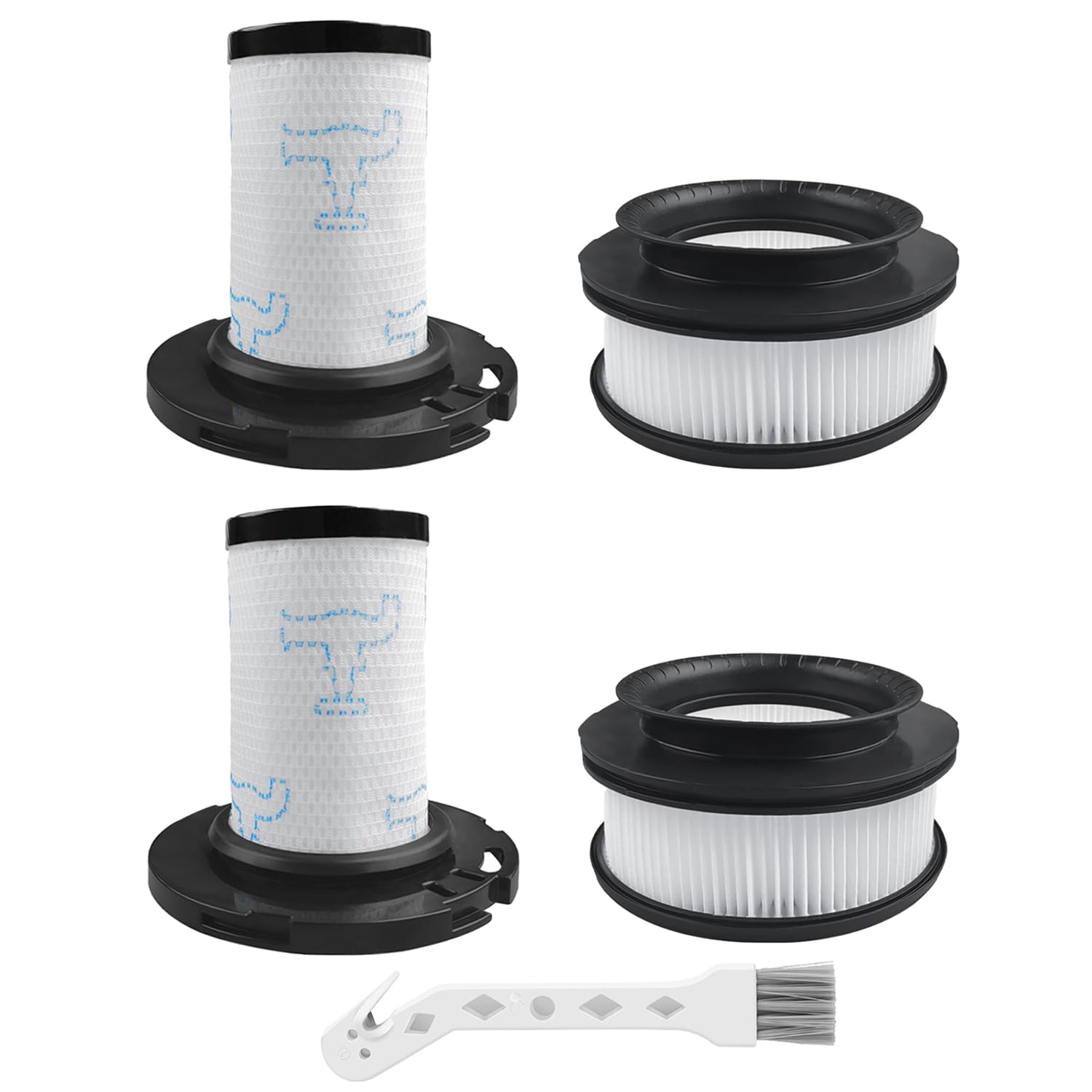 Filtro per Rowenta X-Force Flex 11.60 12.60 14.60 15.60 RH98xx RH99xx Animale Aspirapolvere, 2 Filtri Pre-motore + 2 Filtri Post-motore, Filtri di Ricambio per ZR009007,ZR009008