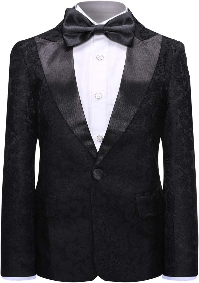 SWOTGdoby Boys Tuxedo Suit Shiny Formal Dress 2 Pieces Suit Set Paisley Blazer Pants Sequin Shawl Collar - Image 2