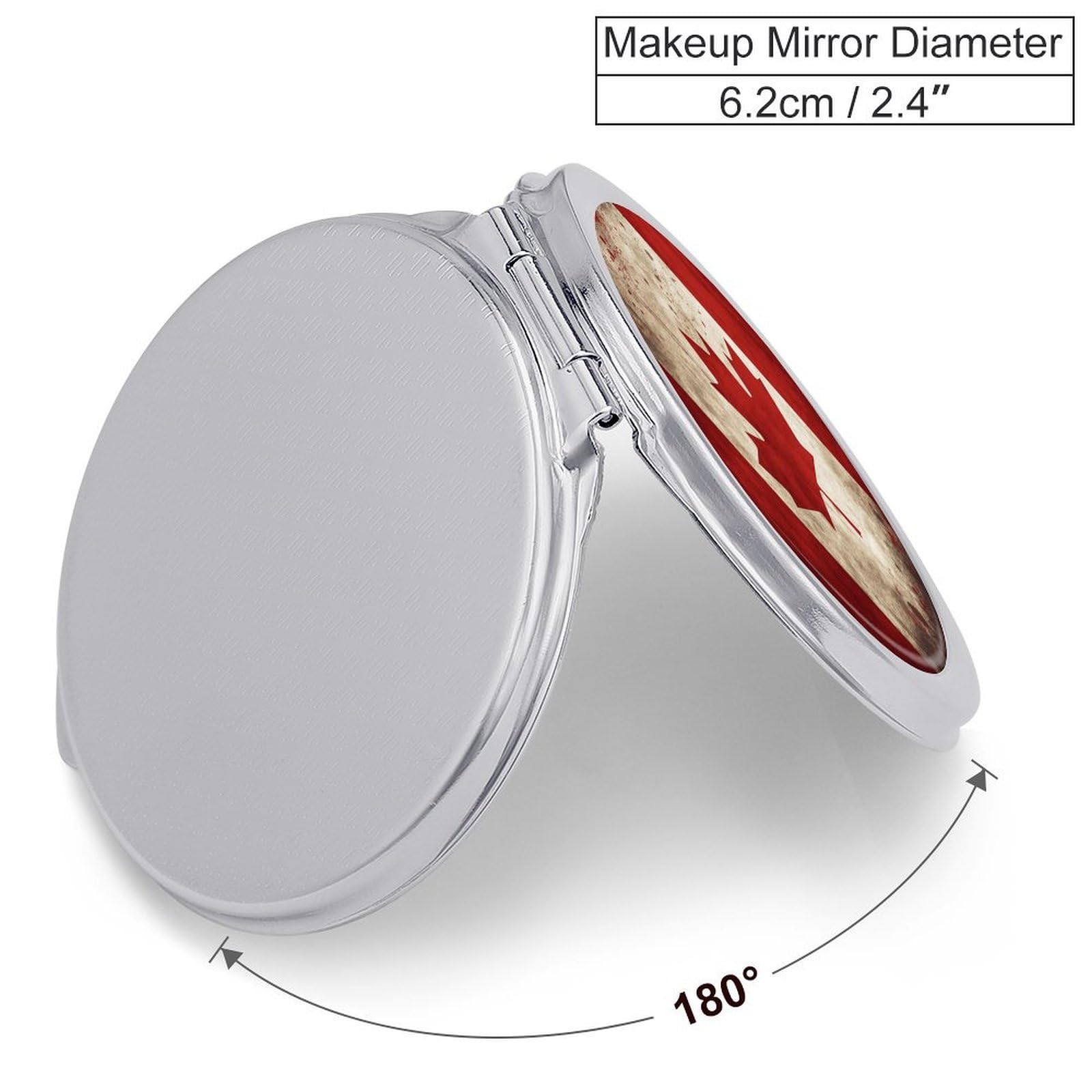 FZQVSGW Retro Canada Flag Compact Mirror Portable Vanity Mirror with Dual 1x/2x Magnification Travel Makeup Mirrors for Purse Folding Pocket Mirrors for Women