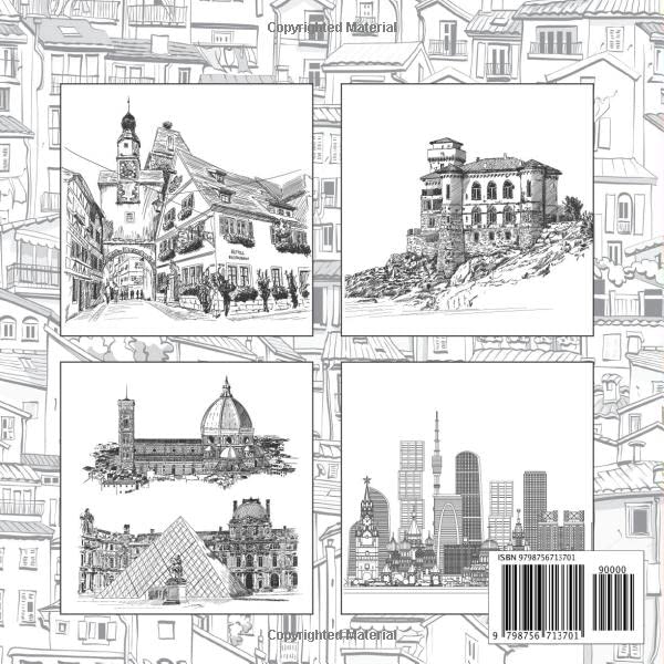 Cities & Architecture Coloring Book: Amazing Places – Real and Imagined (Coloring for Adults) image 3