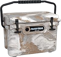 Vista 15 de USA Made Frosted Frog Camo - Baúl de hielo de 20 cuartos de galón de capacidad, resistente, moldeado por rotografía, enfriador aislado de grado