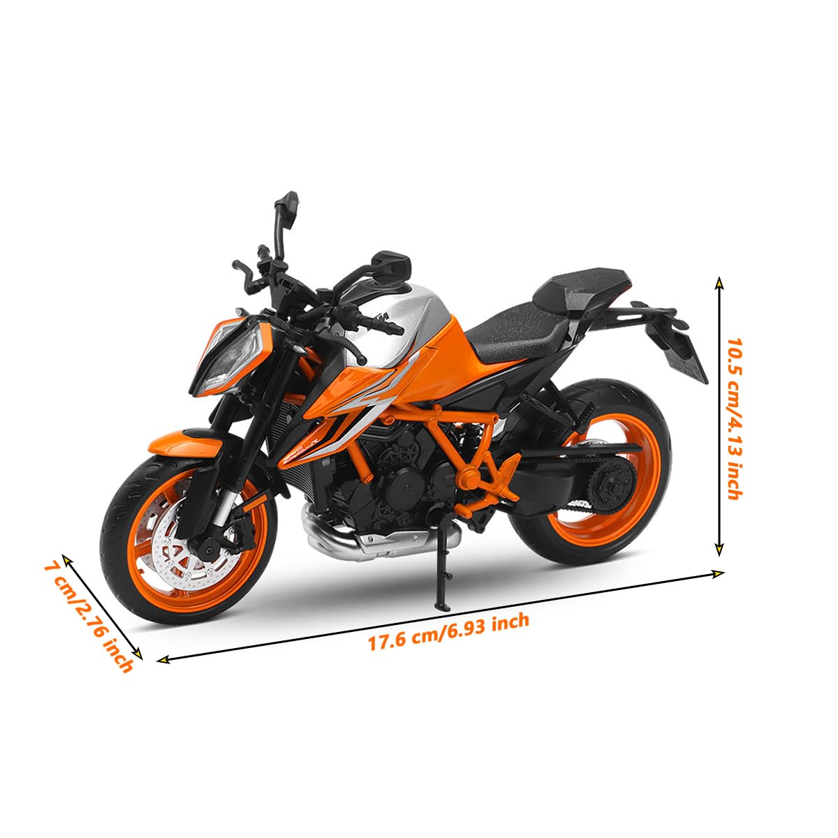 Fuwraixis 1/12 Scala Motocicletta in lega, 1290 Super Duke R Modelli di moto popolari, Giocattoli da Racing Car, Oggetti da collezione e decorativi, Regali per ragazzi e adulti