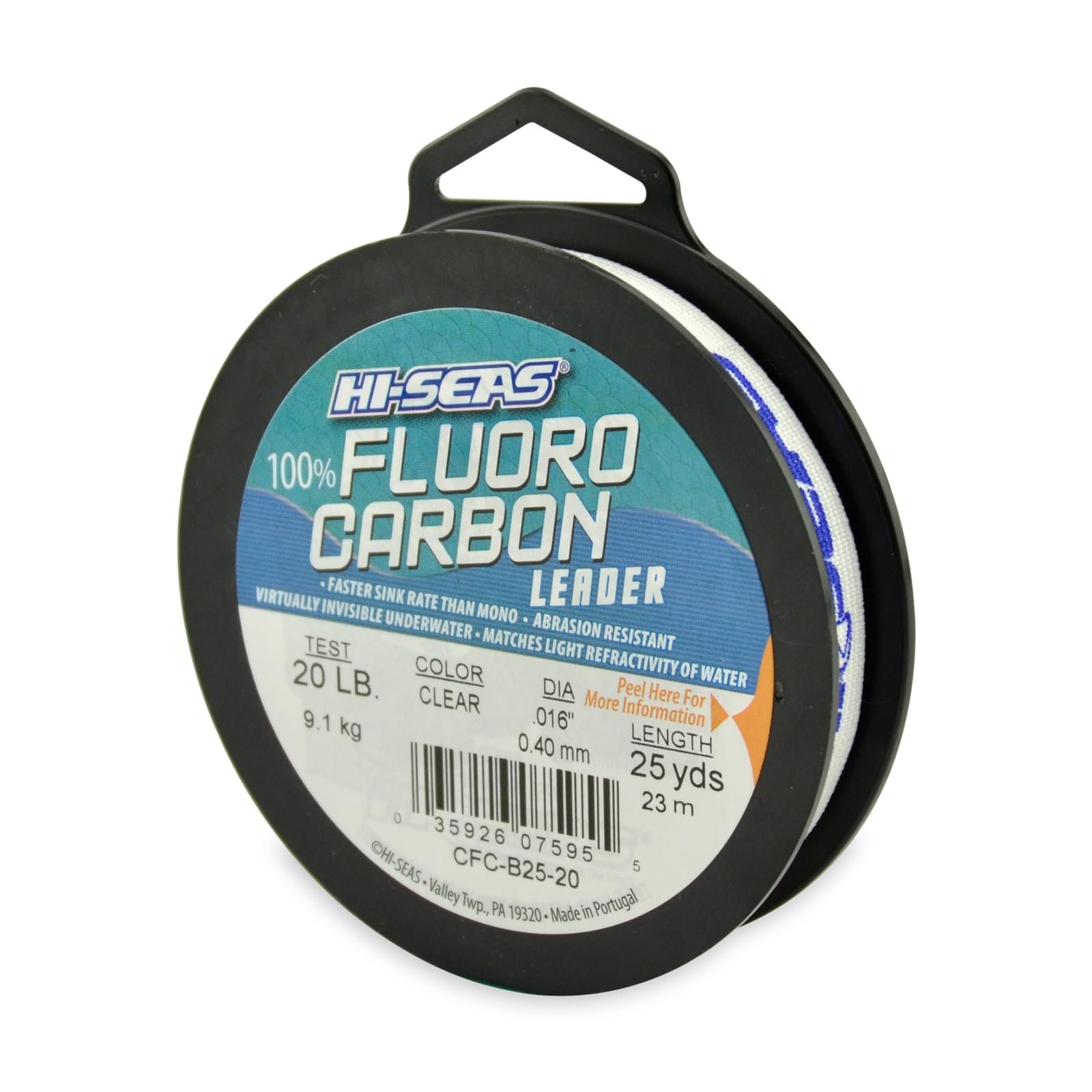 Hi-Seas100% FLUOROCARBON Fishing LINE Leader - Clear Invisible Leader UNDETECTABLE to Fish, Fast Sinking 6LB-400LB