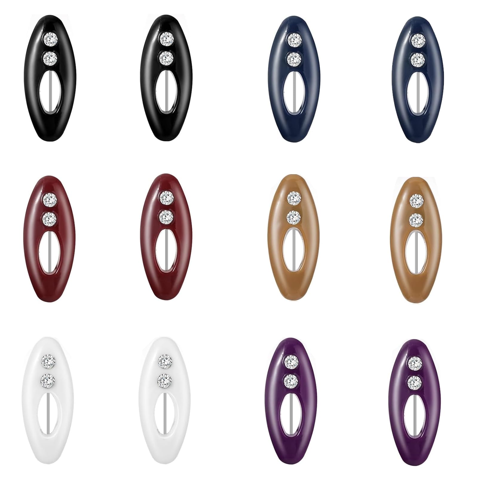 HRXMS 12 Pcs Cute Hijab Pins for Women - Non-Slip Rustproof Colorful Plastic Scarf Clips for Muslim Girls, Hijabs, Shawls & Pashminas - Safety Pins