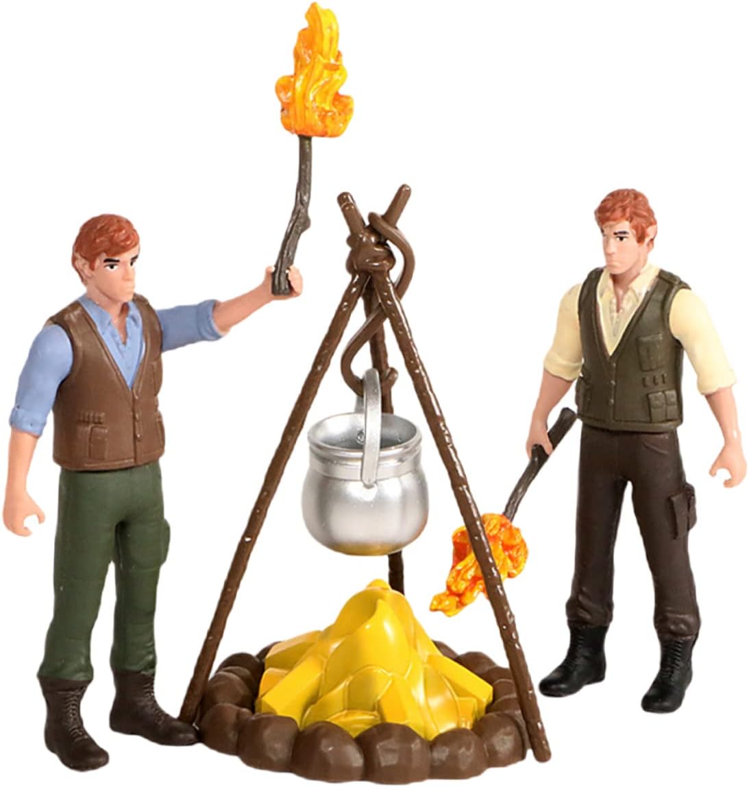 HANABASS 1 Juego con Juguetes Estatuilla Mini Coleccionable Escena De Picnic Accesorios Hoguera Ornamento Fuego Miniatura Hombre Hadas Juguete Fogata Juego Campamento para Pastel