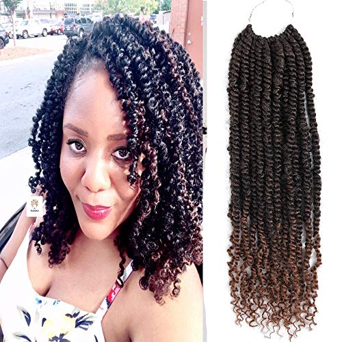 Pretwisted Passion Twist Crochet Hair, 6 Packs Pre Looped Pre Twisted Passion Twist Hair,Short Ombre Passion Crochet Twist Braids For Black Women(12 inch,T30#)