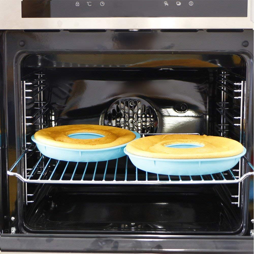 webake Stampo in Silicone per Torte a Forma di Grande Ciambella Antiaderente Stampi Ciambellone per Torte, Tortiera, Grande Gelatina, Pane, Ciambelloni, con anello, 24 cm