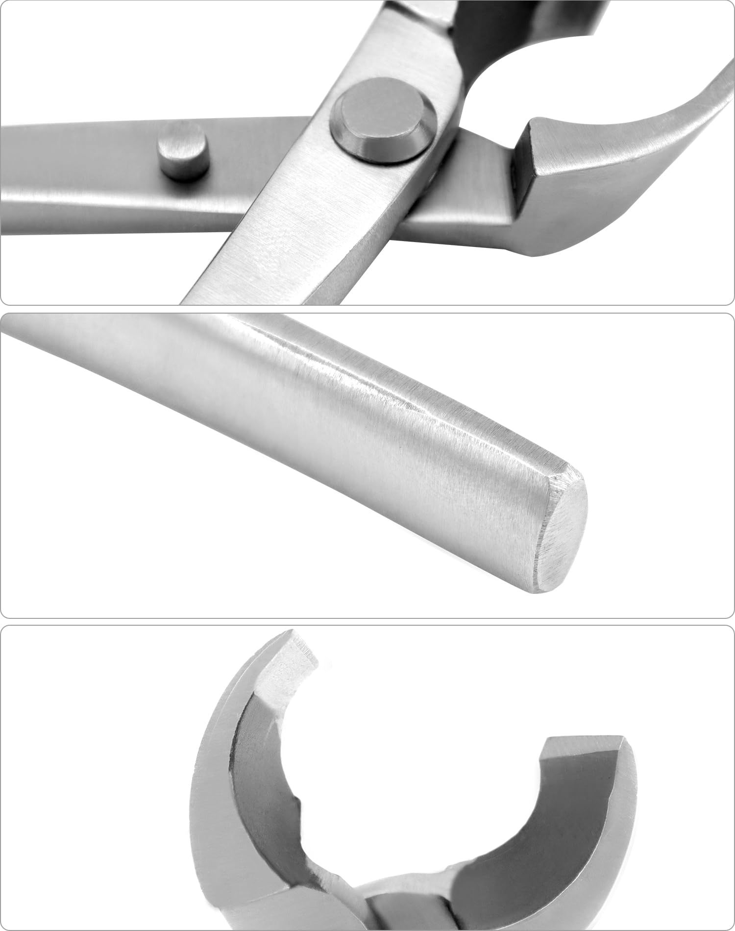 QWORK® RVS Bonsaischaar - 21 cm - Bonsai Gereedschap voor het Knippen van Bladknoppen en Tere Takken