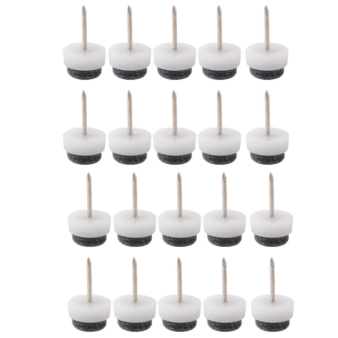 Family Table Chair Furniture Feet Legs Floor Protector Guard Felt Pad Nails 13mm Diameter Pack of 20 White