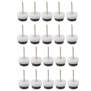 Family Table Chair Furniture Feet Legs Floor Protector Guard Felt Pad Nails 13mm Diameter Pack of 20 White