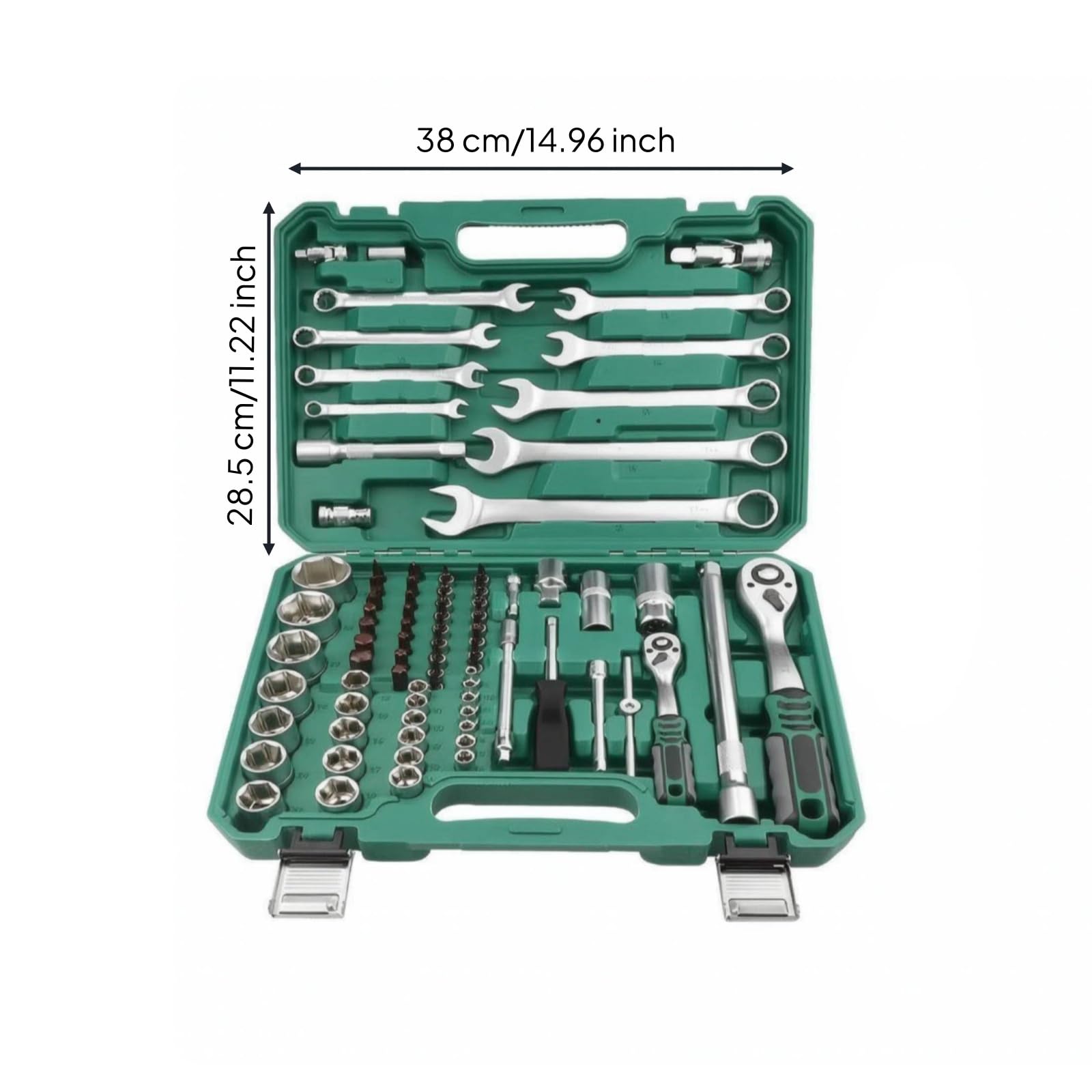 82 Pezzi Kit di Attrezzi per Auto con Custodia Completo Set di Bussole Metriche Universale Set Bussole con Cricchetto per Riparazioni Domestiche