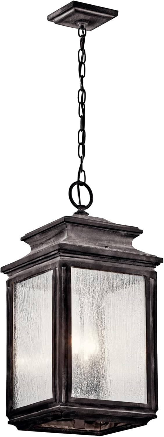 Kichler 49505WZC Wiscombe Park Outdoor Pendant 4-Light, Weathered Zinc