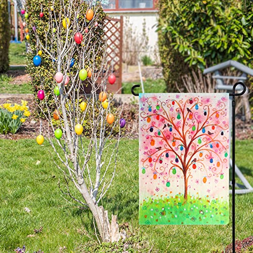 Fingooo Easter Welcome Garden Flag,12X18 Double Sided Imaginative Spring Egg Tree Yard Flag For House Outside Decor #TOP1