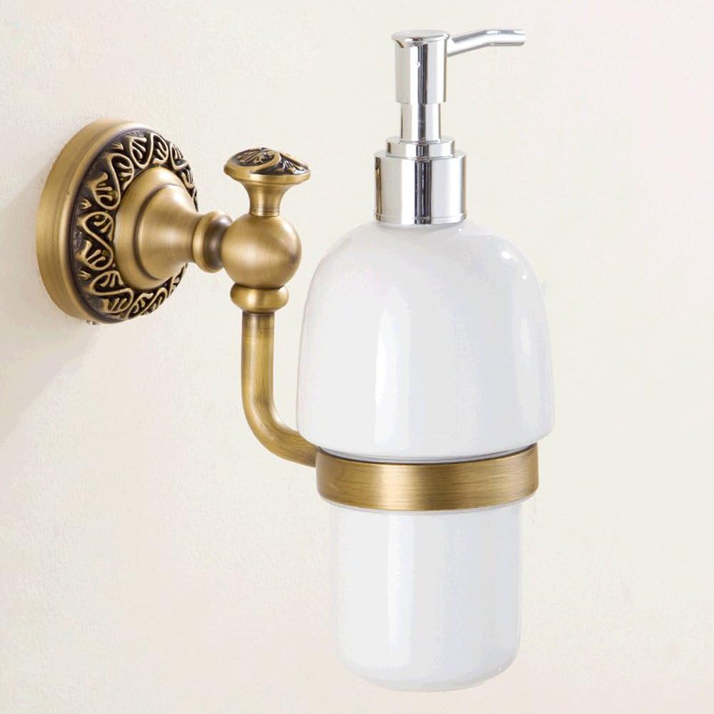 CASEWIND Brass Soap Dispenser, Wall Mounted Washing Up Liquid Dispenser