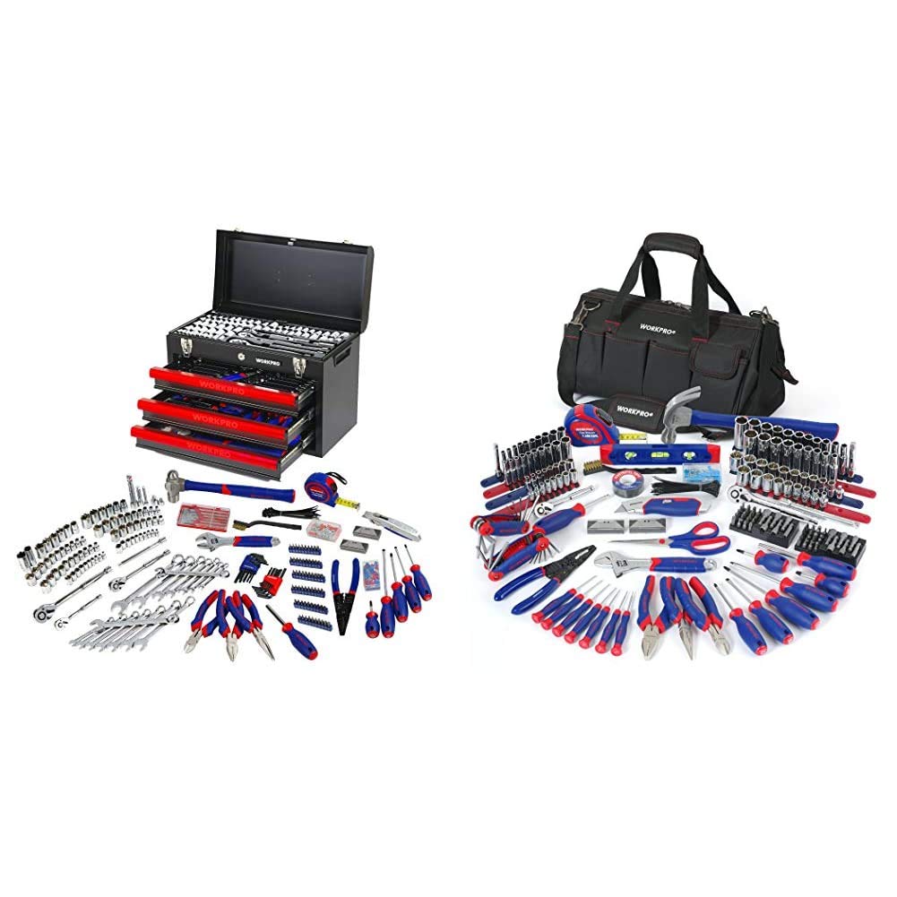 Buy WORKPRO 408Piece Mechanics Tool Set with 3Drawer Heavy Duty Metal