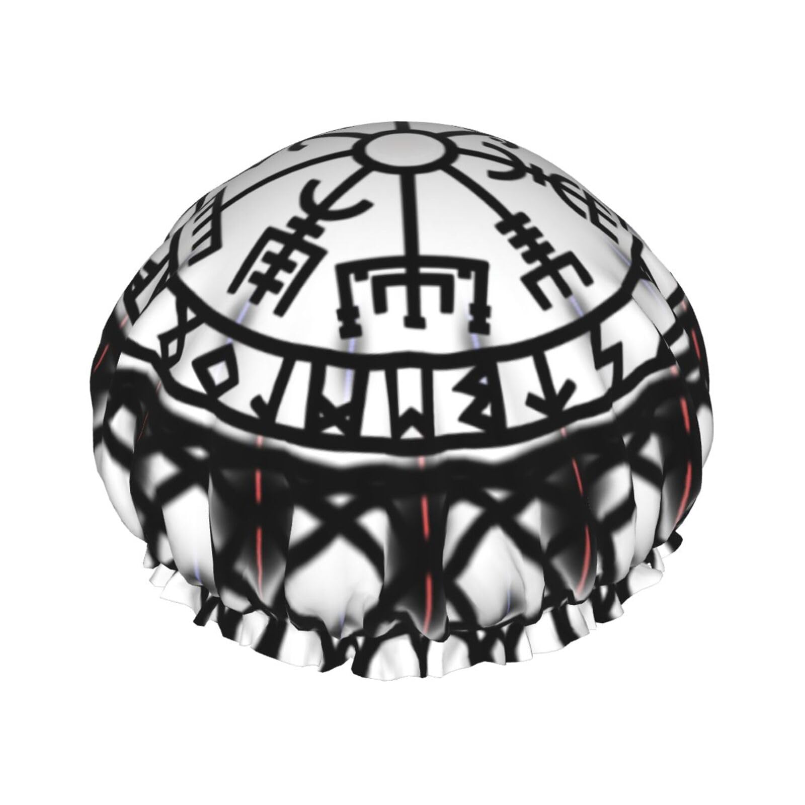 Bonnet de douche viking vegvisir double couche imperméable pour cheveux longs