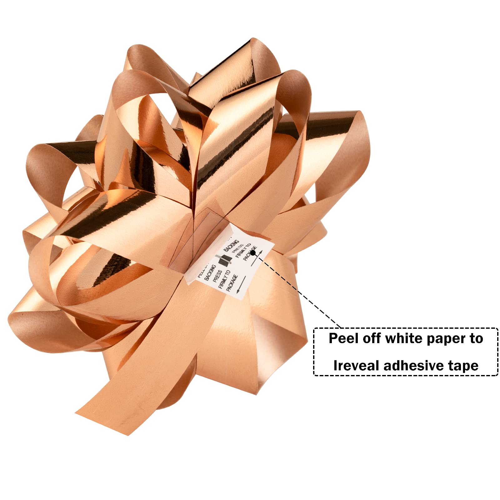 WRAPAHOLIC 16-teiliges Geschenkschleifen-Sortiment – 14 bunte Geschenkschleifen in verschiedenen Größen (Roségold, Silber, Weiß) und 2 gewellte Ringelbänder, perfekt für Weihnachten, Urlaub, Party