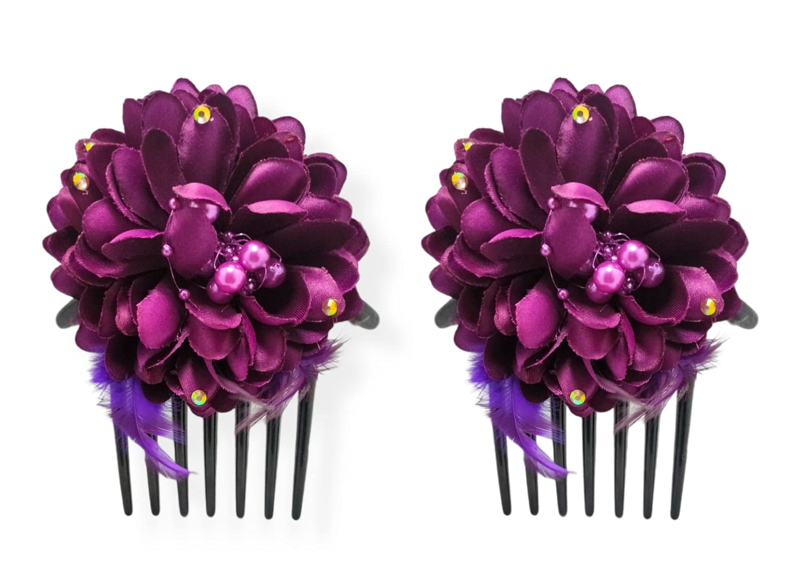 LYF5STAR™ Purple Big Hair Side Comb with Purple Flower and Artificial Pearl Hair Accessories for Women Best Gift for Women and Girls (Pack of 2) – Purple Color (B097S2BLC7) Amazon Price History, Amazon Price Tracker