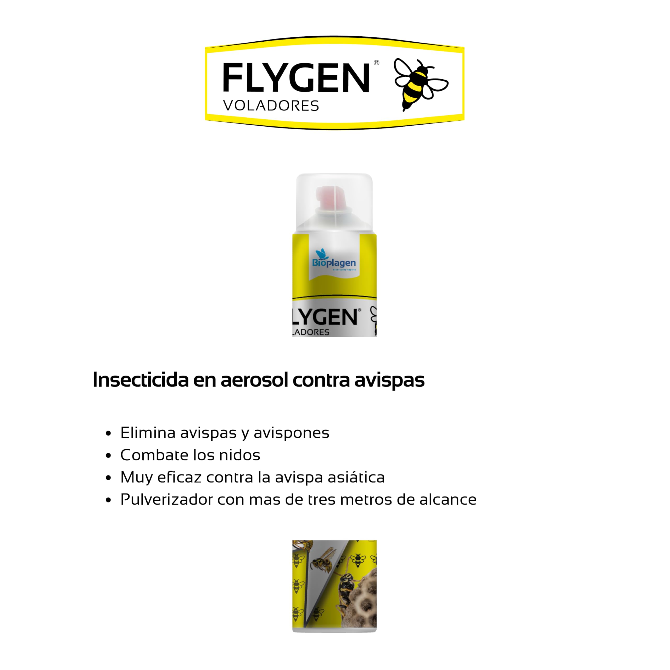 Insecticida contra avispas aerosol largo alcance | Zum-Kade Plus avispas | Formato 1 L