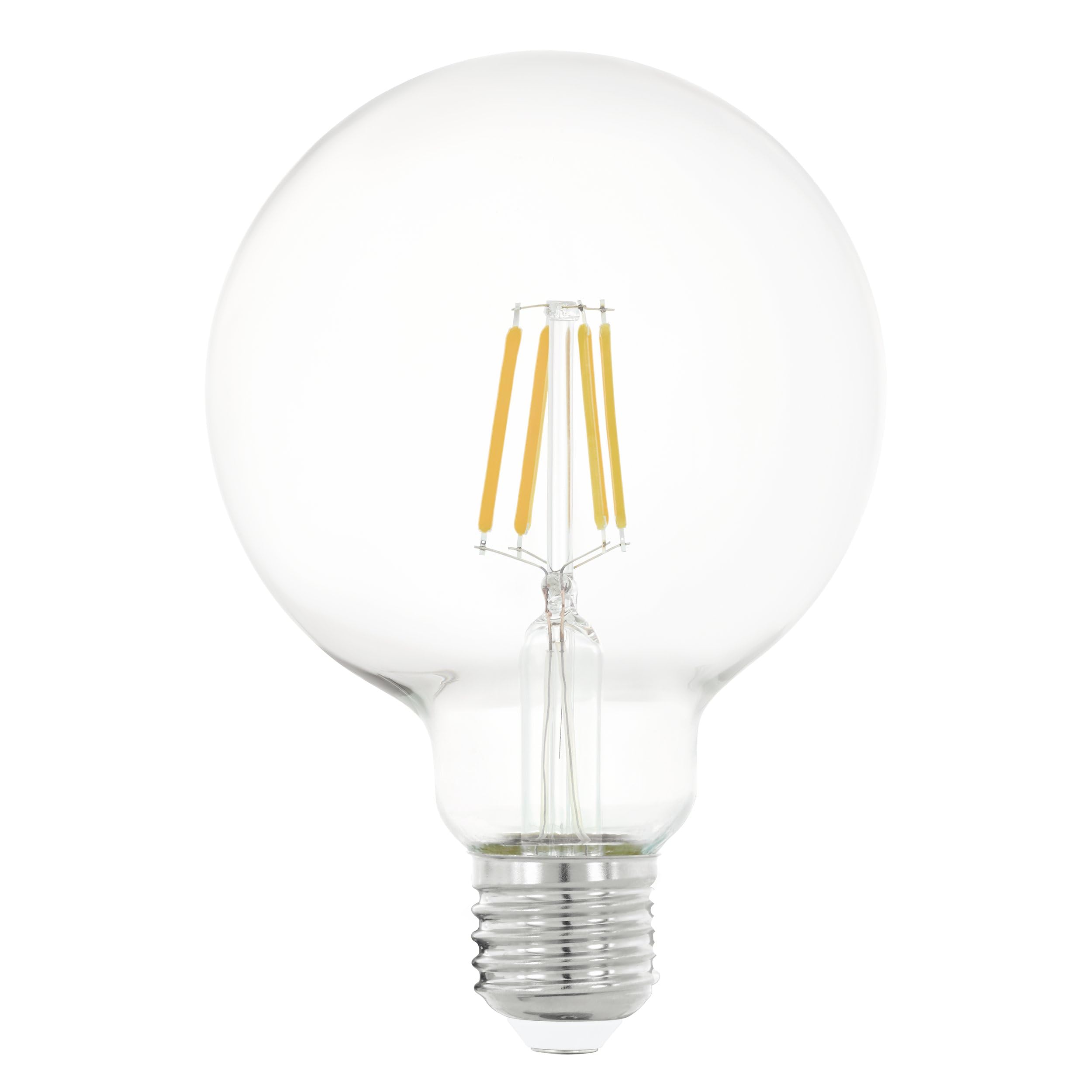 Eglo LED Filament Light Bulb, E27 Globe for Retro Lighting, 4 watt (Equivalent to 40 watt), 470 Lumen, Warm White Glow, 2700 Kelvin, G95 Edison lamp, Ø 3.7"