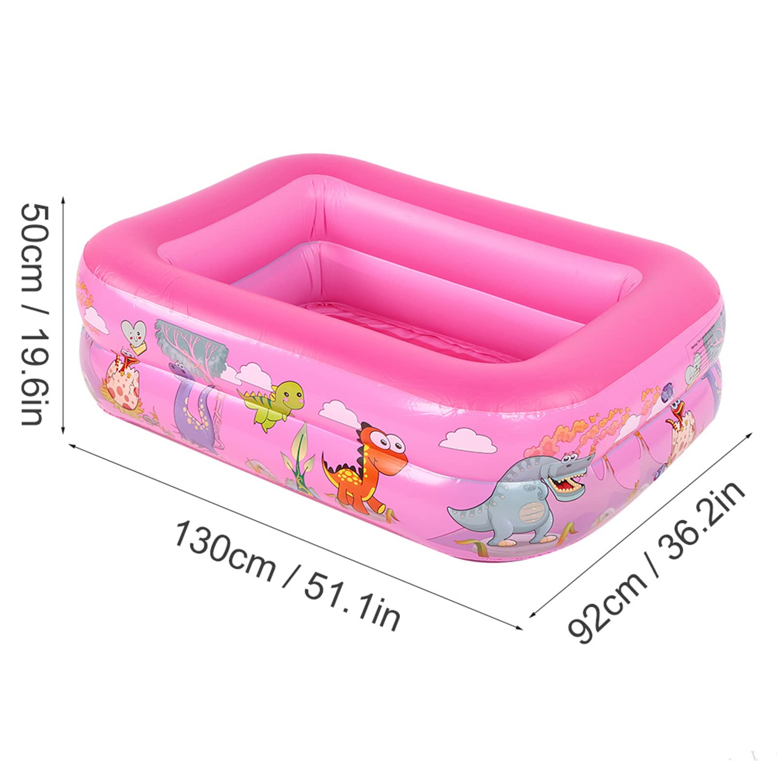 Piscine Gonflable pour Enfants, Grande Piscine carrée de pédiluve pour Usage Domestique, Baignoire Gonflable en PVC épais avec Chambres d’air indépendantes, sûre pour Les Enfants (Rose)