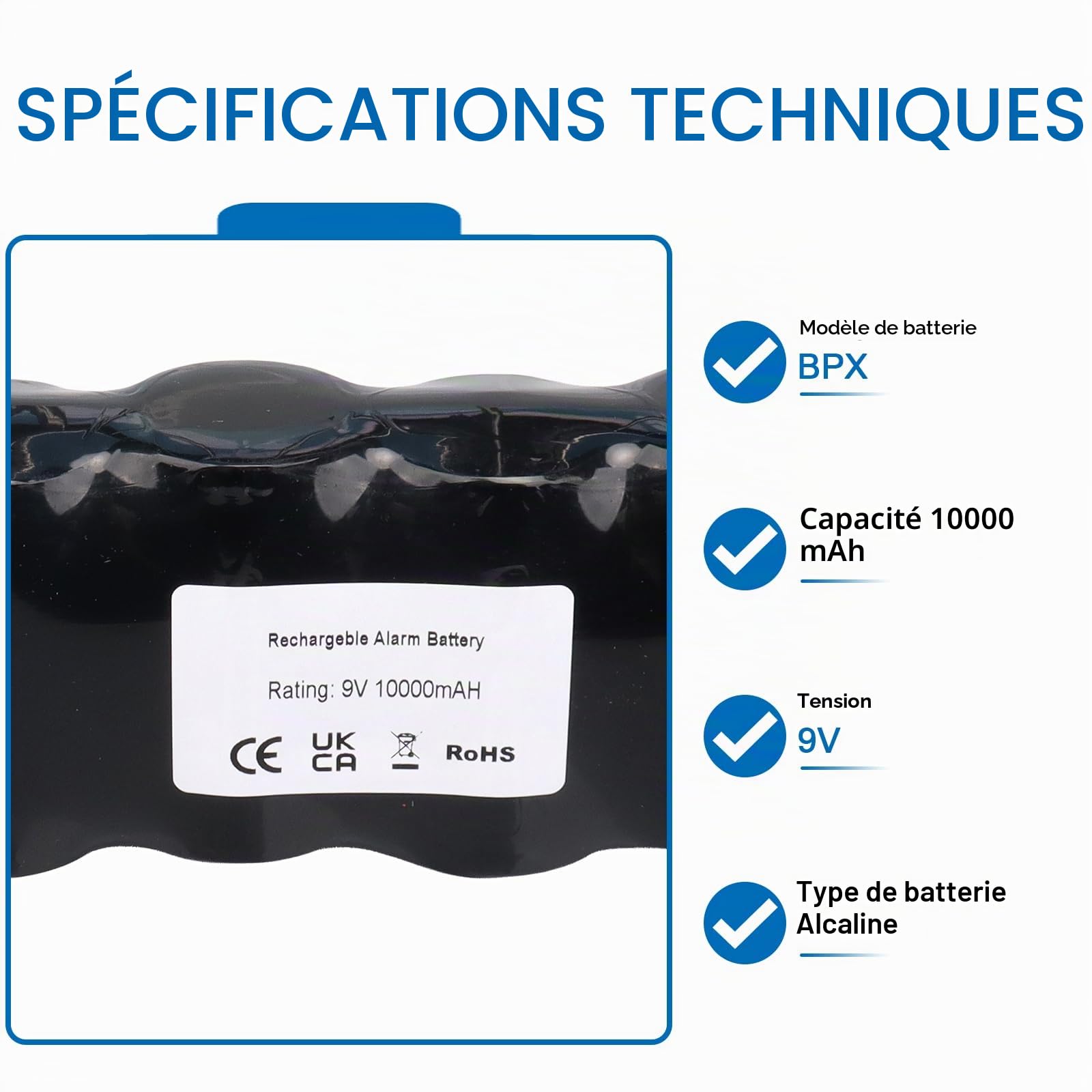 BPX Batterie compatible avec Delta Dore SEFRX 6416204, compatible avec sirène extérieure SEFRX, Tyxal SIRX, SEFX, SERX, SEFRX, Syderal SE Sirene, BPX 6416204, BAT 16204, 1285001,6401021