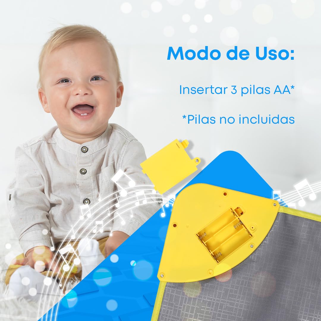 NK Alfombra Musical para Bebé con 8 Sonidos de Animales LED - Piano Infantil Juguete para Niños 3 4 5 años, Regalo Original Montessori Cumpleaños Navidad, Plegable, Función Record/Playback (110x36cm)