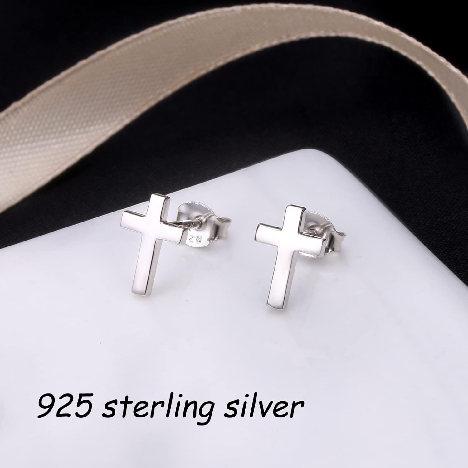 Cross Stud Earrings for Women Sterling Silver Cross Earrings Stud for Women Men Lady