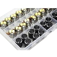 Vista 2 de WMYCONGCONG 20 PCS B10K 10K Ohm eje moleteado lineal rotatorio potenciómetro cónico con perilla negra (WH148) Kit