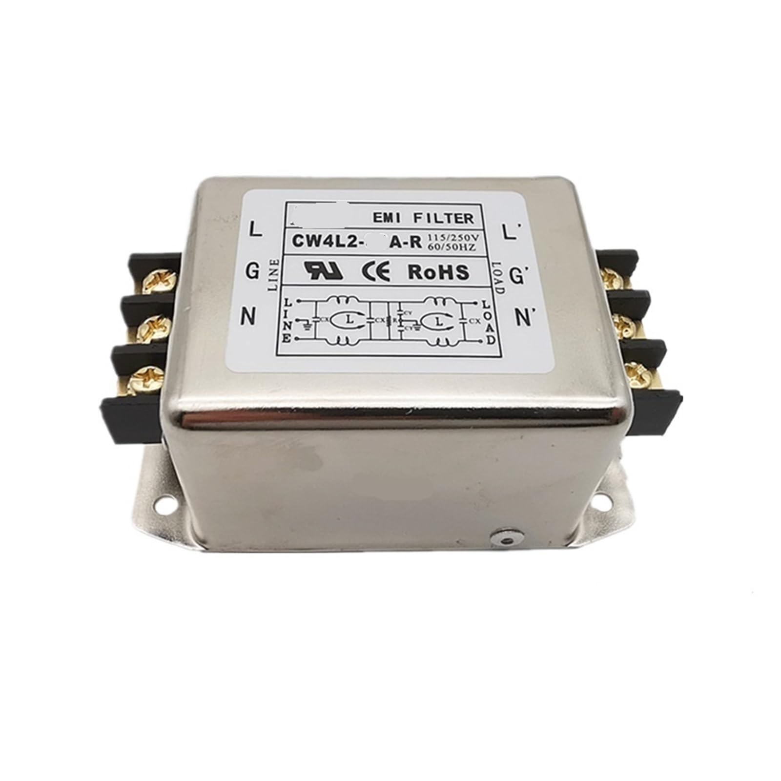 Filtro monofásico CW4L2-30A-R con terminales robustos para alta ingeniería 220V
