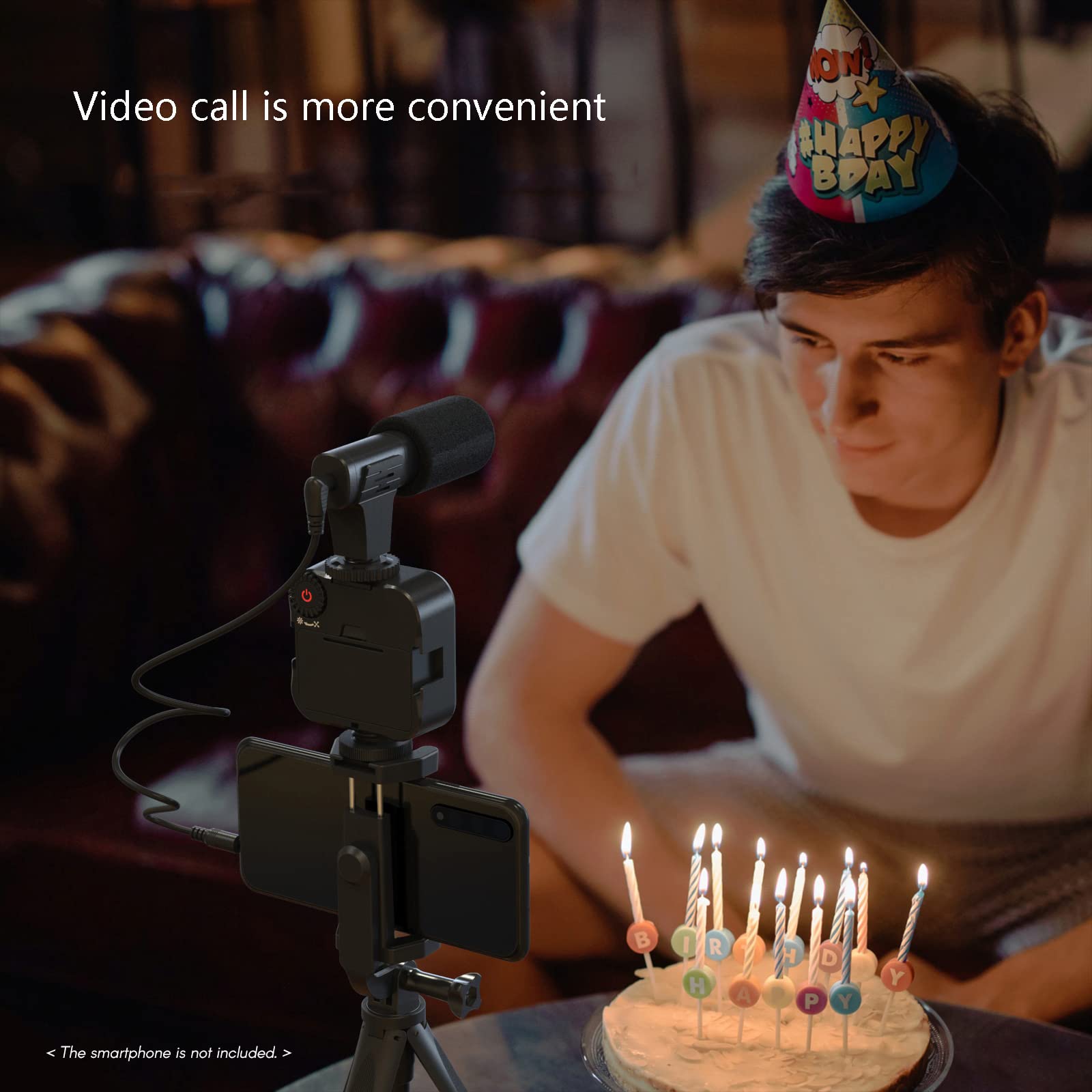 Kit de vlogging, kit de video para cámara de teléfono inteligente Andoer, clip, cable de audio TRS a TRRS de 3.5 mm para transmisión en vivo YouTube Grabación de video