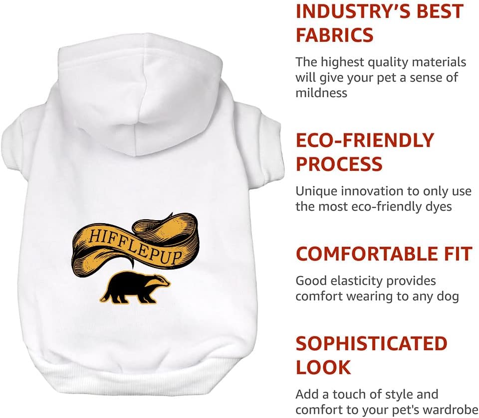 Hufflepup Dog Hoodie - Black, L