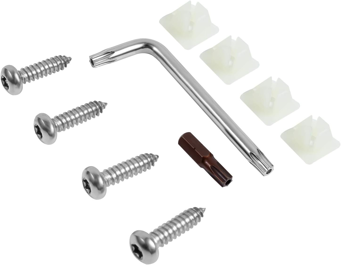 Anti-Theft License Plate Screws Kit, Nylon Screw Inserts and Special Design Rustproof Stainless Steel Screws, Tamper Proof Security Bolts Set, Universal License Plate Screws