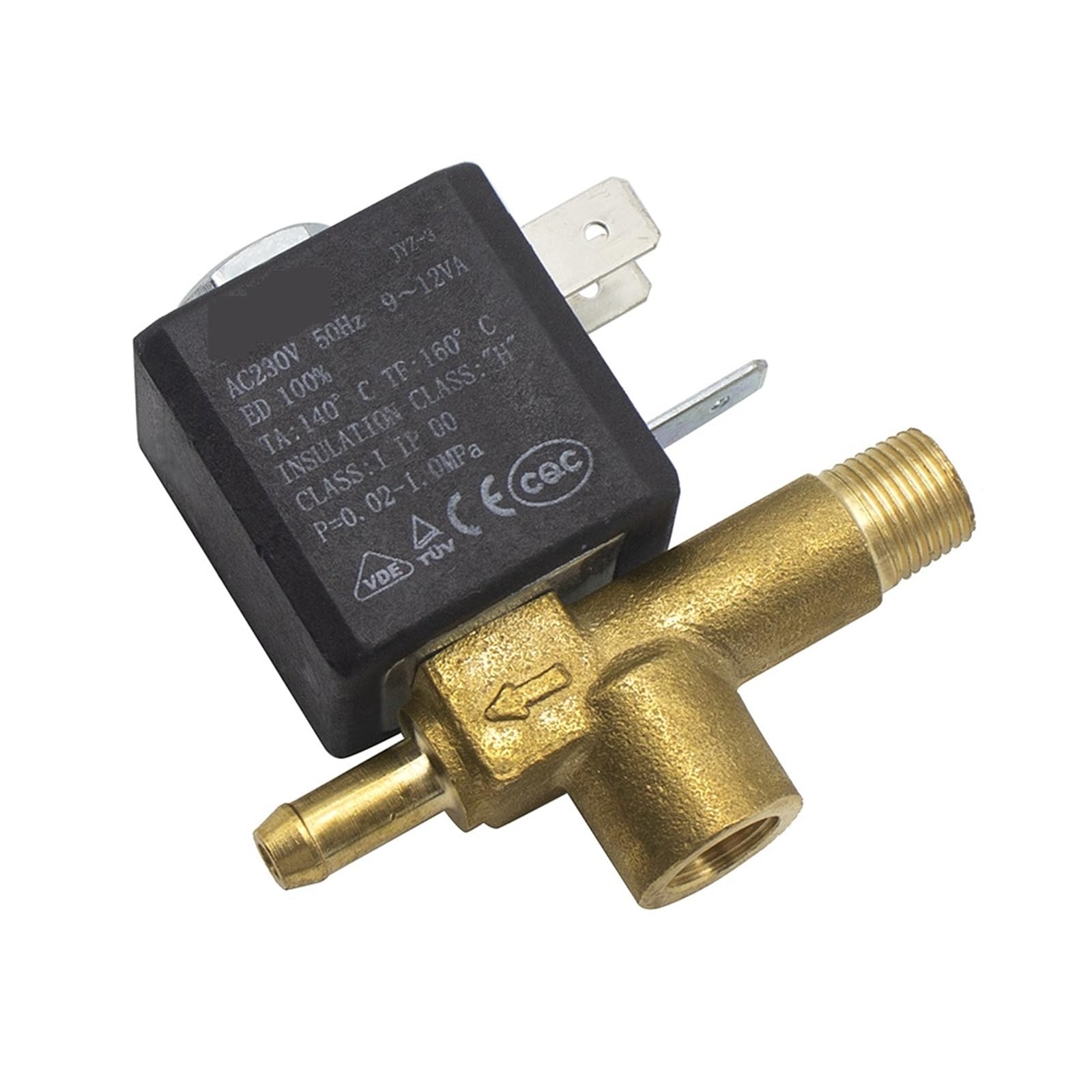 válvula de solenoide eléctrica JYZ-3 rosca externa AC230V 2/3 vías G1/8 "válvula solenoide de Gas de agua for plancha eléctrica, cafetera, etc.