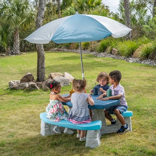 Step2 Sun and Fun Picnic Table with Umbrella for Kids, Outdoor Table and Bench Set, Seats 4, Ages 3+ Years - image 4