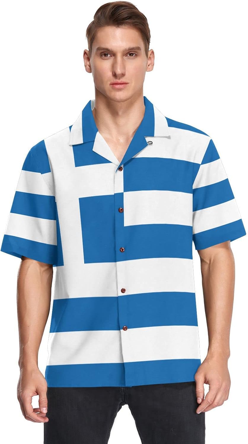 ZORIN Camicia hawaiana da uomo, a maniche corte, con corona di Natale