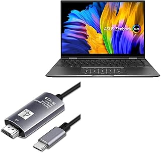 BoxWave Cable Compatible with ASUS ZenBook 14 Flip (UN5401) - SmartDisplay Cable - USB Type-C to HDMI (6 ft), USB C/HDMI Cable for ASUS ZenBook 14 Flip (UN5401) - Jet Black