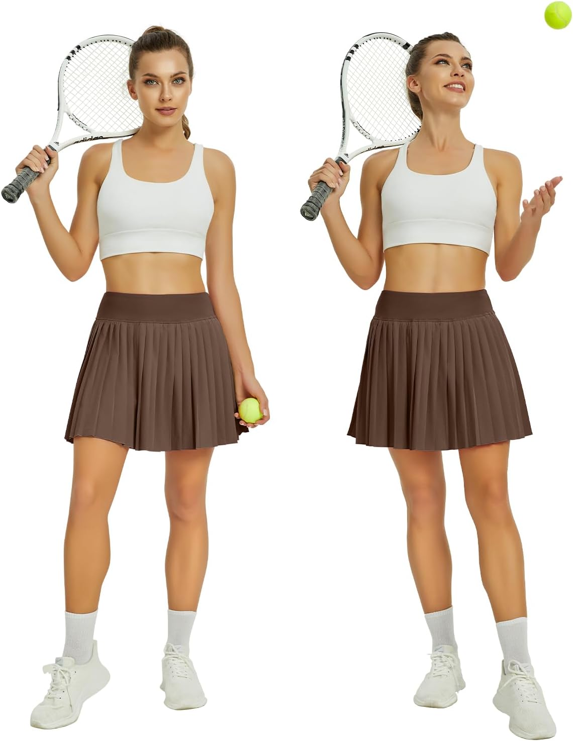Womens Pleated Tennis Skirts with Pocket Shorts High Waisted Skorts Lightweight Golf Skirt Flowy Athletic Skort - Image 5