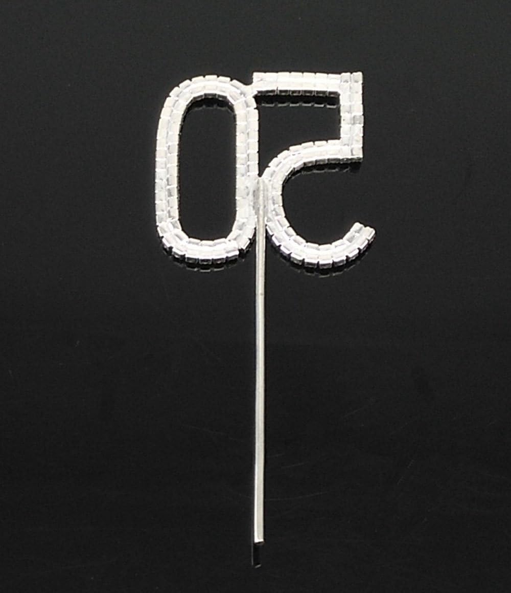yueton Rhinestone Crystal Number 50 Birthday Wedding 50th Anniversary Cake Topper Cake Decor Accessories