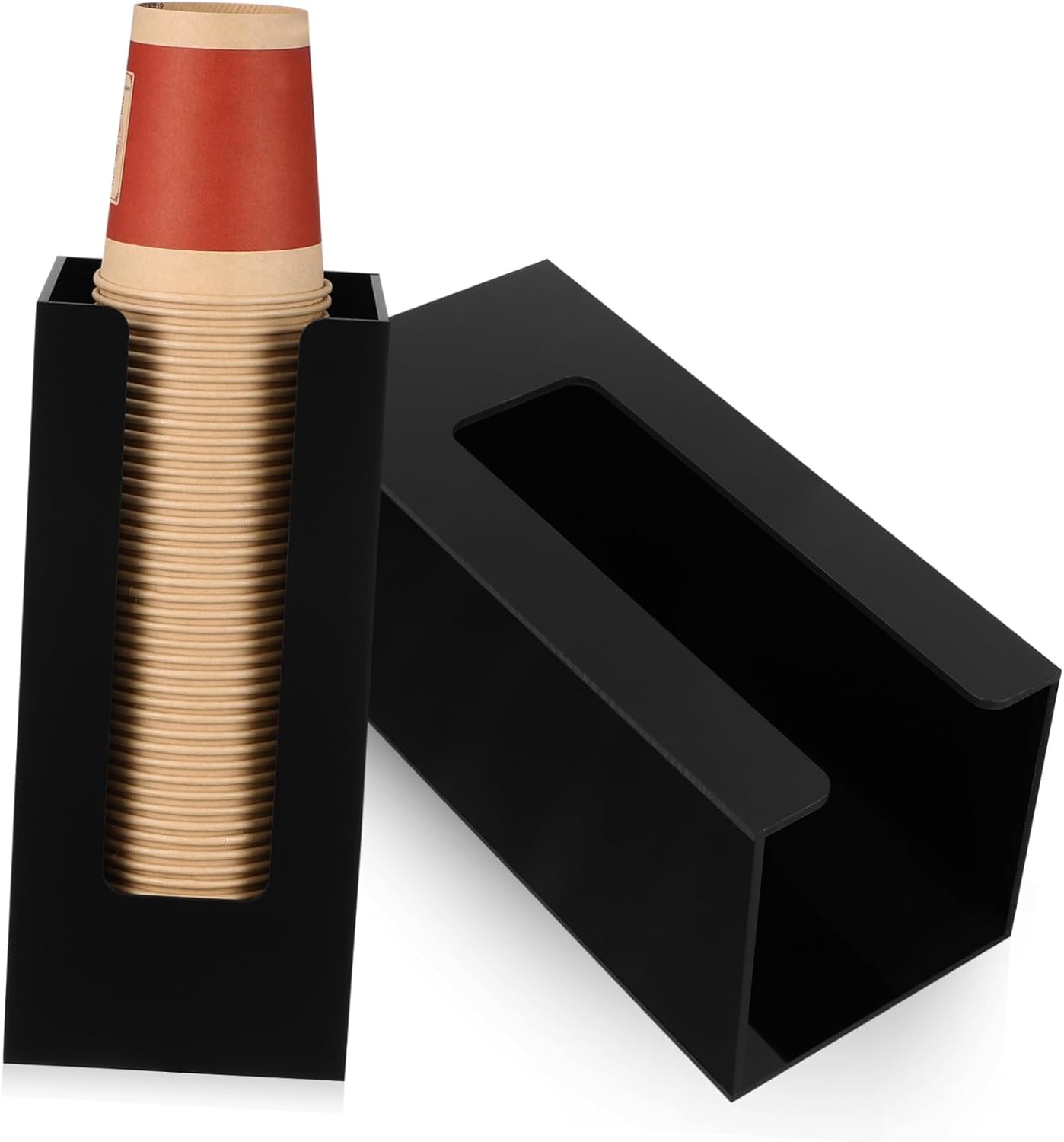 2pcs Paper Cup Dispensers Coffee Cup Holders for Hot and Cold Drinks Elegant Desktop Organizers for Home Office and Kitchen Use