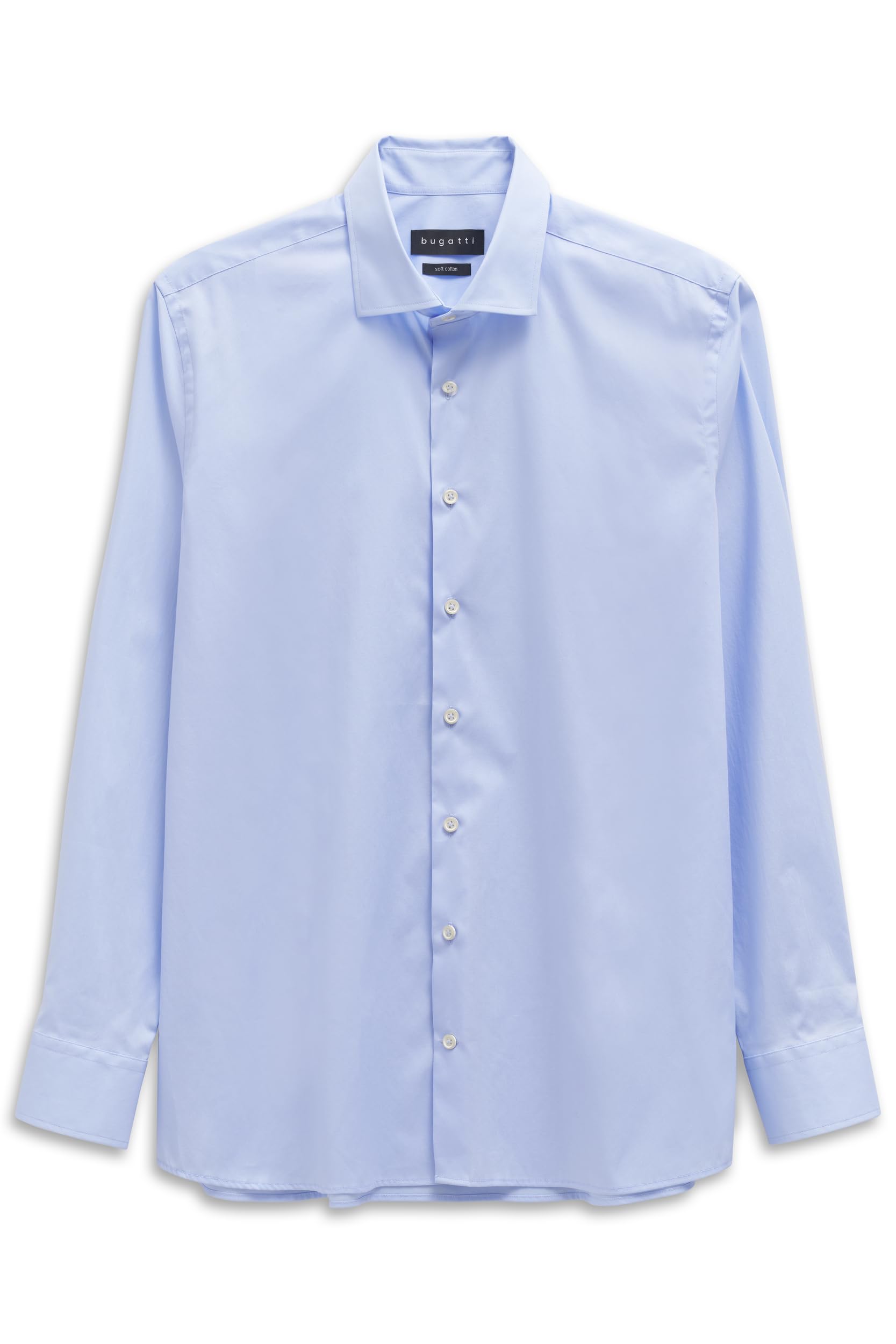 bugatti Men's Shirt Kent Collar Modern Fit, 320-Light Blue, L
