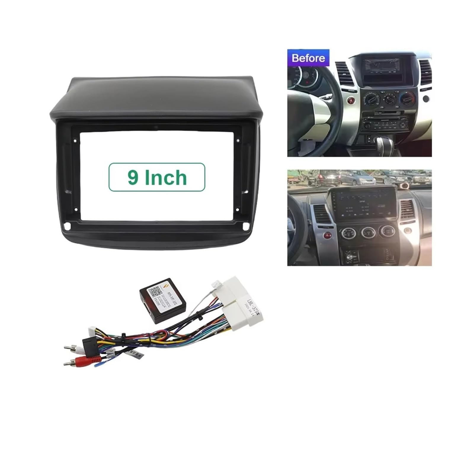 Autoradioblende Doppel-DIN 9 Zoll Für Mitsubishi Für Pajero Für Sport 2 L200 Für Triton 2008-2016 Auto Innen Dashboard DVD Stereo Radio Rahmen Fascia Panel Autoradio Radioblende
