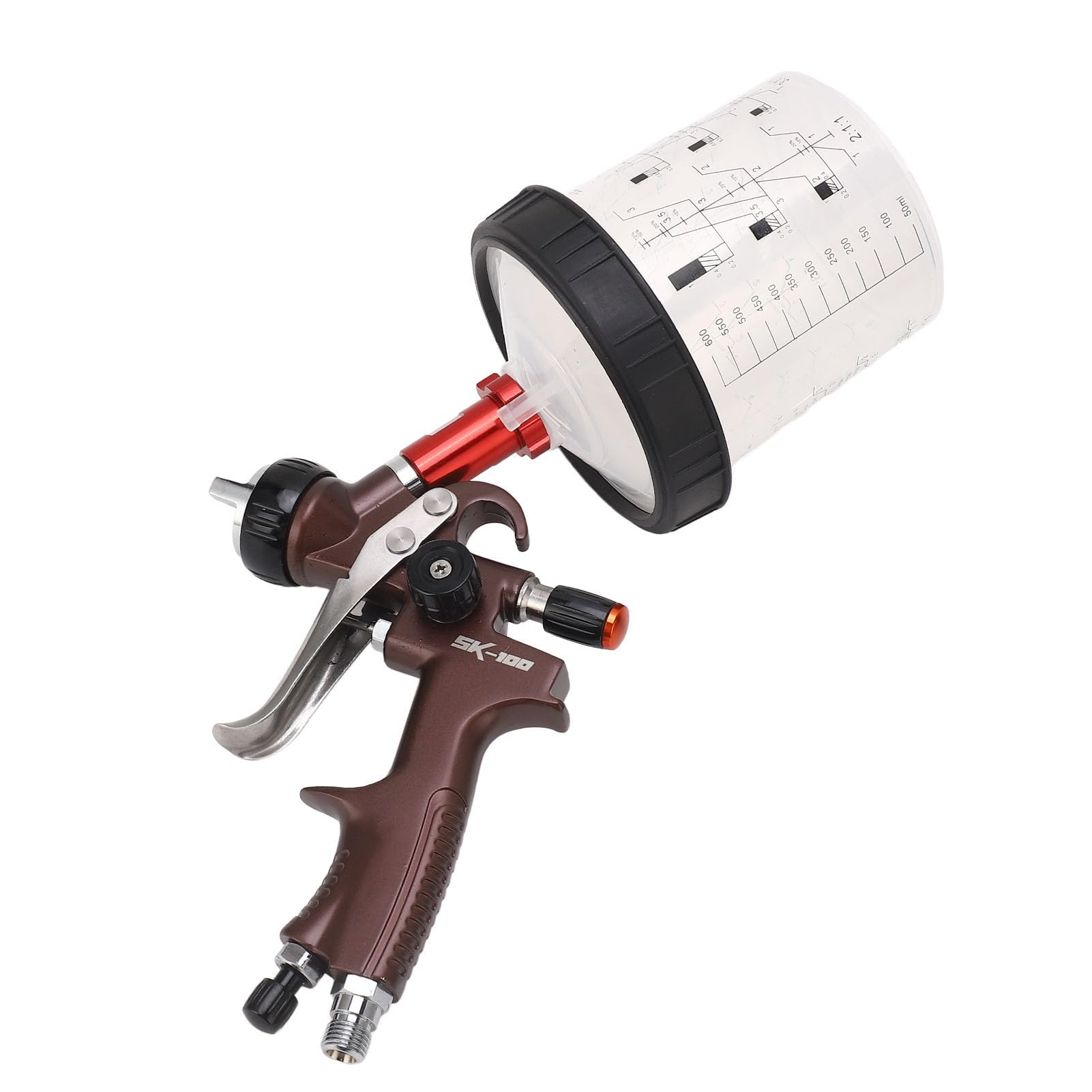 Pistola per Verniciatura, Pistola a Spruzzo Ad Aria con Finitura Uniforme Professionale Kit Premium Resistente all'usura in Alluminio Forgiato in un Unico Pezzo per Auto