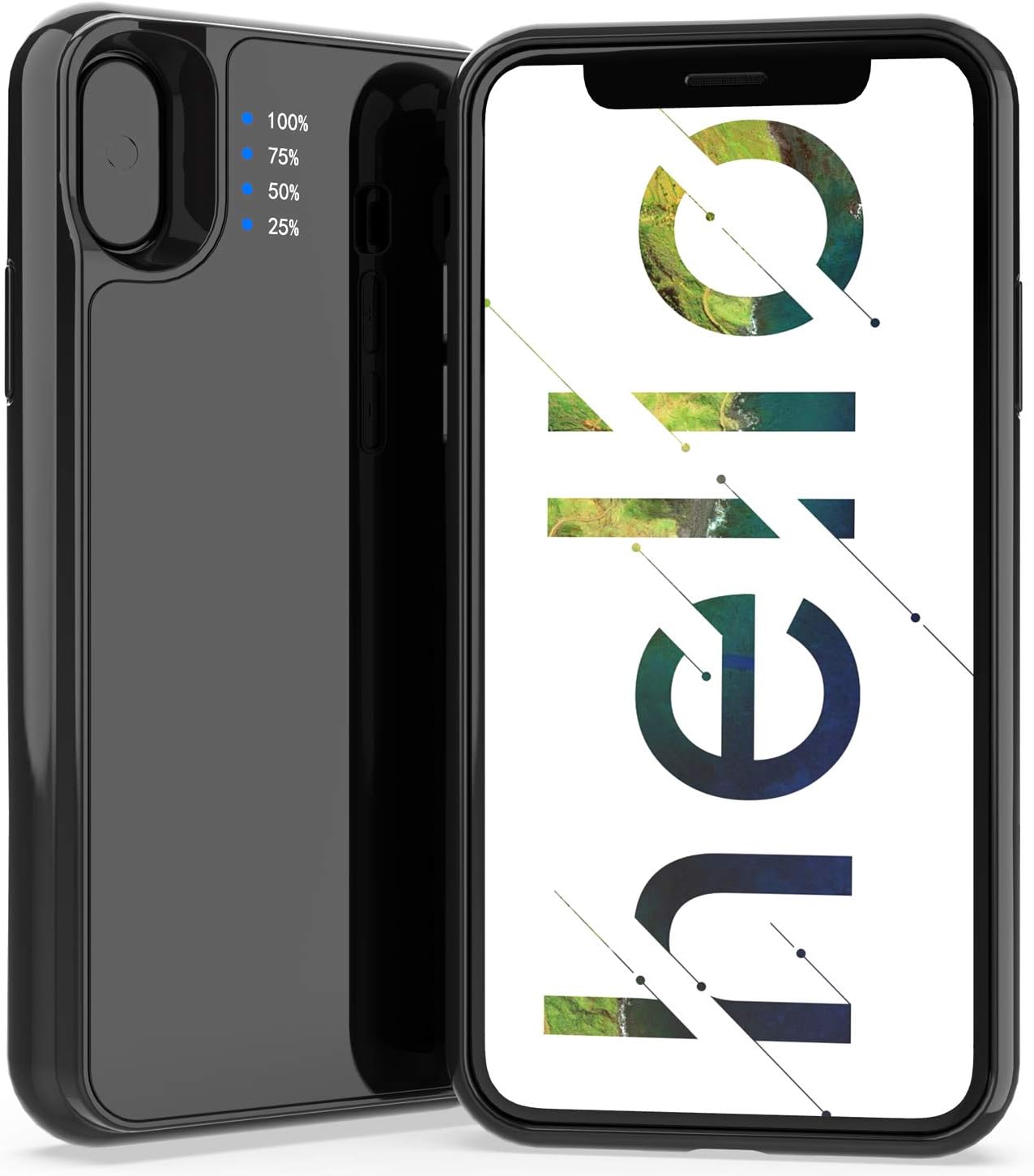 Sanooda Battery Charging Case for iPhone Xs Max, 6000mAh Battery Case Compatible with iPhone Xs MAX (Black,Battery Case for iPhoneXS Max)
