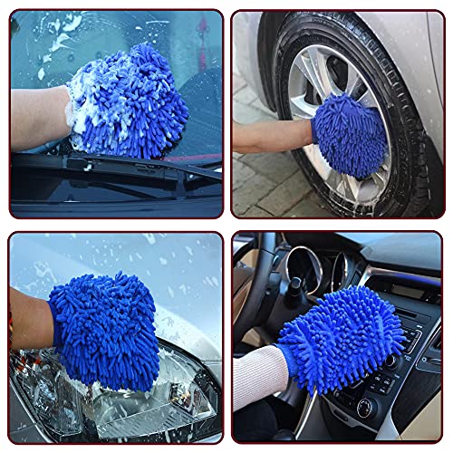 GNILLKO Car Detailing Brushes Kit,14 PCS Wheel Tire Detailing Brush Set, 3Pcs Synthetic Car Wheel Rim Woolie Cleaning Brush, Different Sizes Automotive Detail Brush for Dashboard, Interior, Exterior - Thumbnail 5