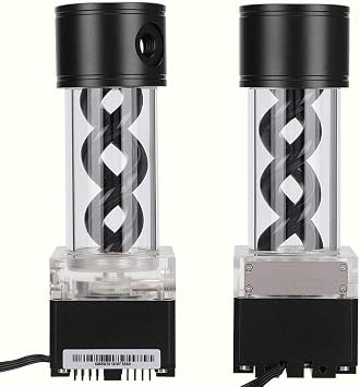 Water Cooling Kit,800L/H CPU Cooling Cylinder Pump System,Water Cooling Pump Reservoir,T Virus Cylindrical Cooler for Computer Water Cooling SystemBlack