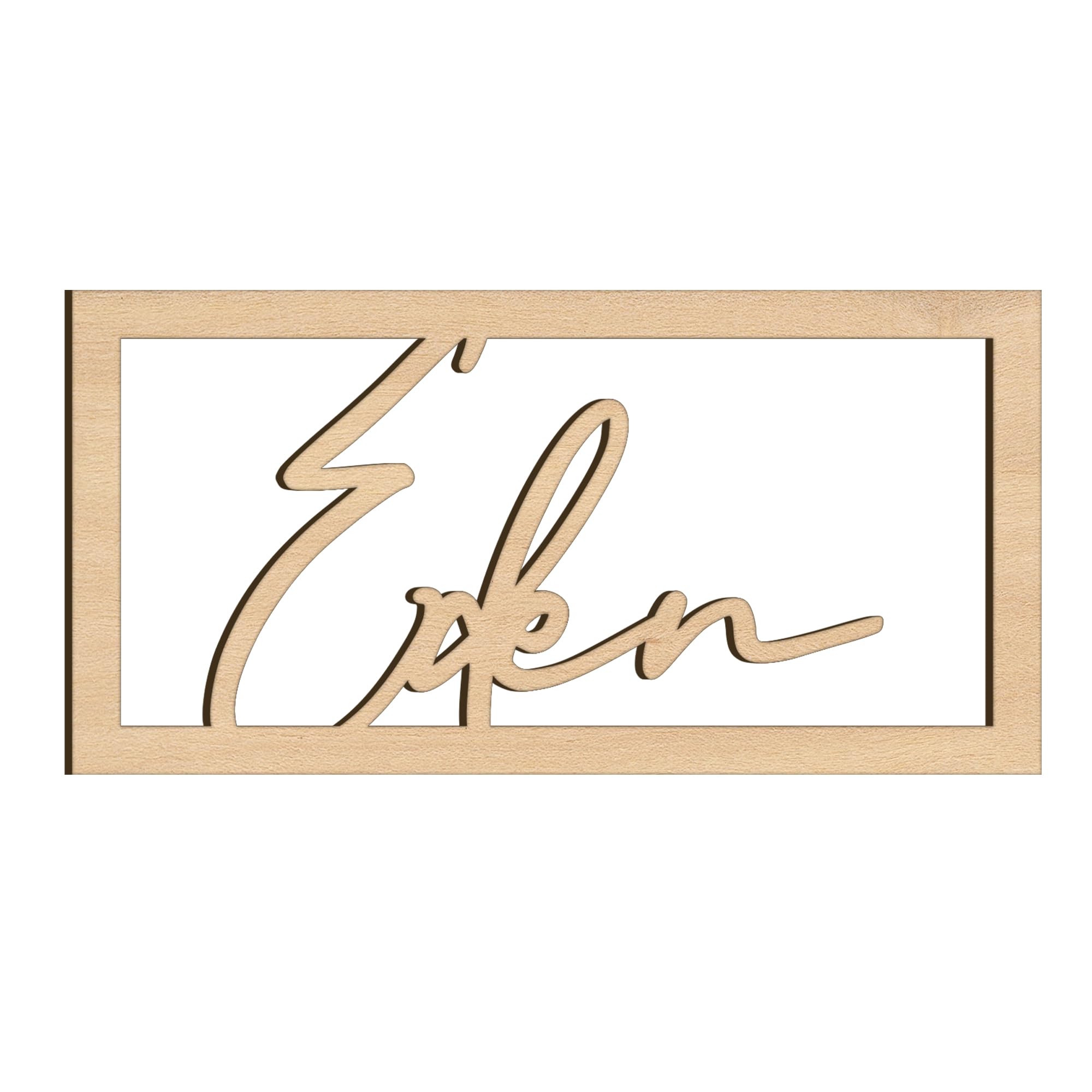 Personalised Wooden Wedding Name Hoop Sign Rectangle Wall Plaque Floral MDF Mirror Decor (Cherry Veneer, 60)