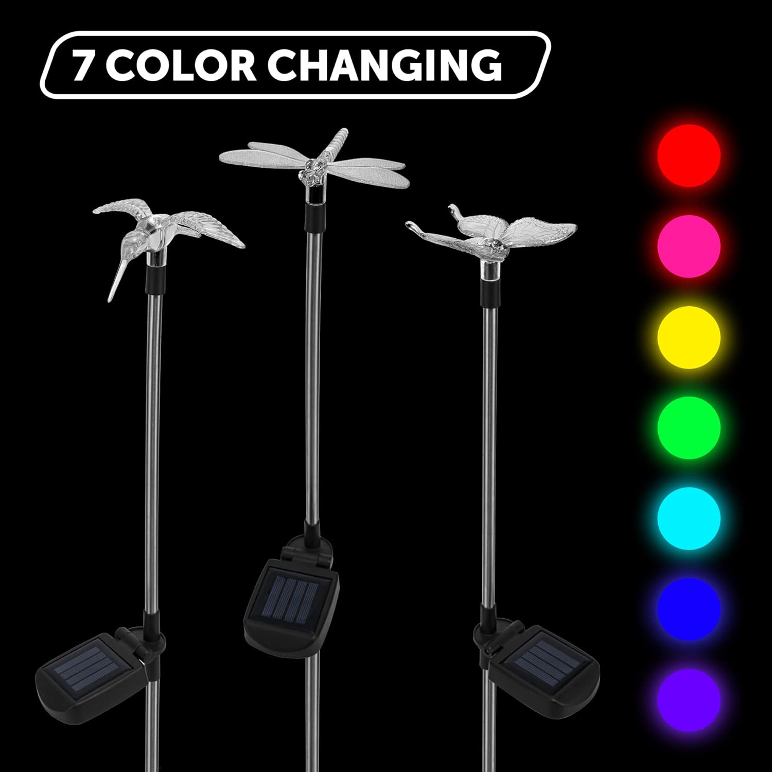 GIGALUMI Solar Garden Lights, 6 Pack Solar Butterfly Lights Decoration, Outdoor Garden Decoration Color Changing LED, Outdoor Decorative for Pathway, Lawn, Patio, Driveway - Image 8