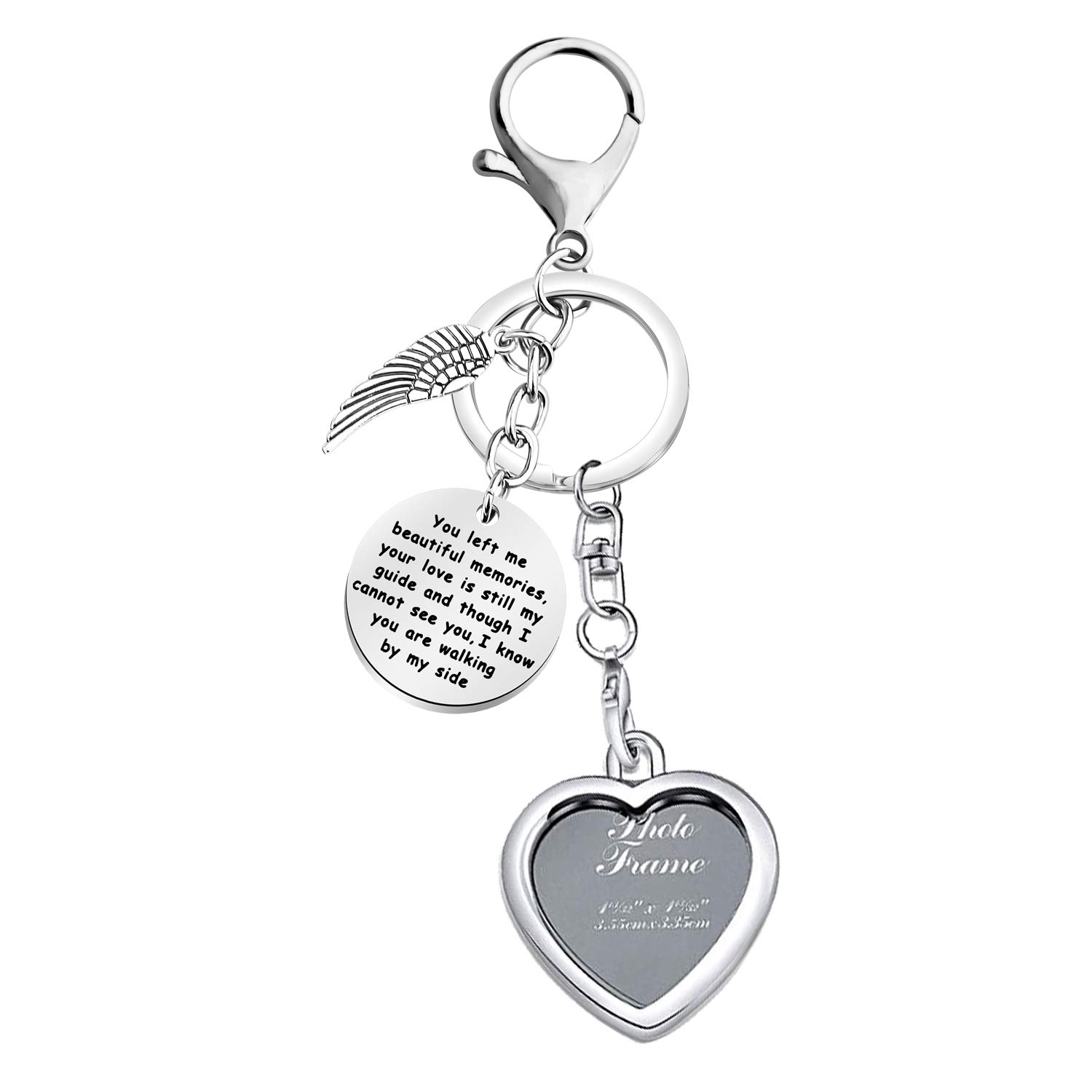 KUIYAIMemory Keychain for Loss Picture Frame Gift Remembering Loss of One You Loved